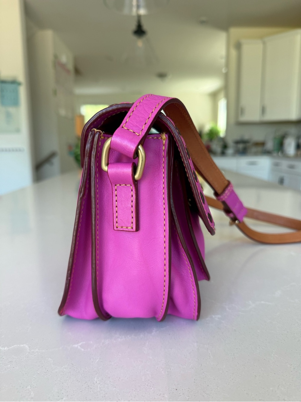 Dooney & Bourke Violet Florentine Leather Crossbody Bag - Picture 7 of 14